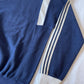 Vintage 80's Adidas Sweatshirt Crew Neck Blue Made in France 100% Cotton Ribbed Cotton Size M