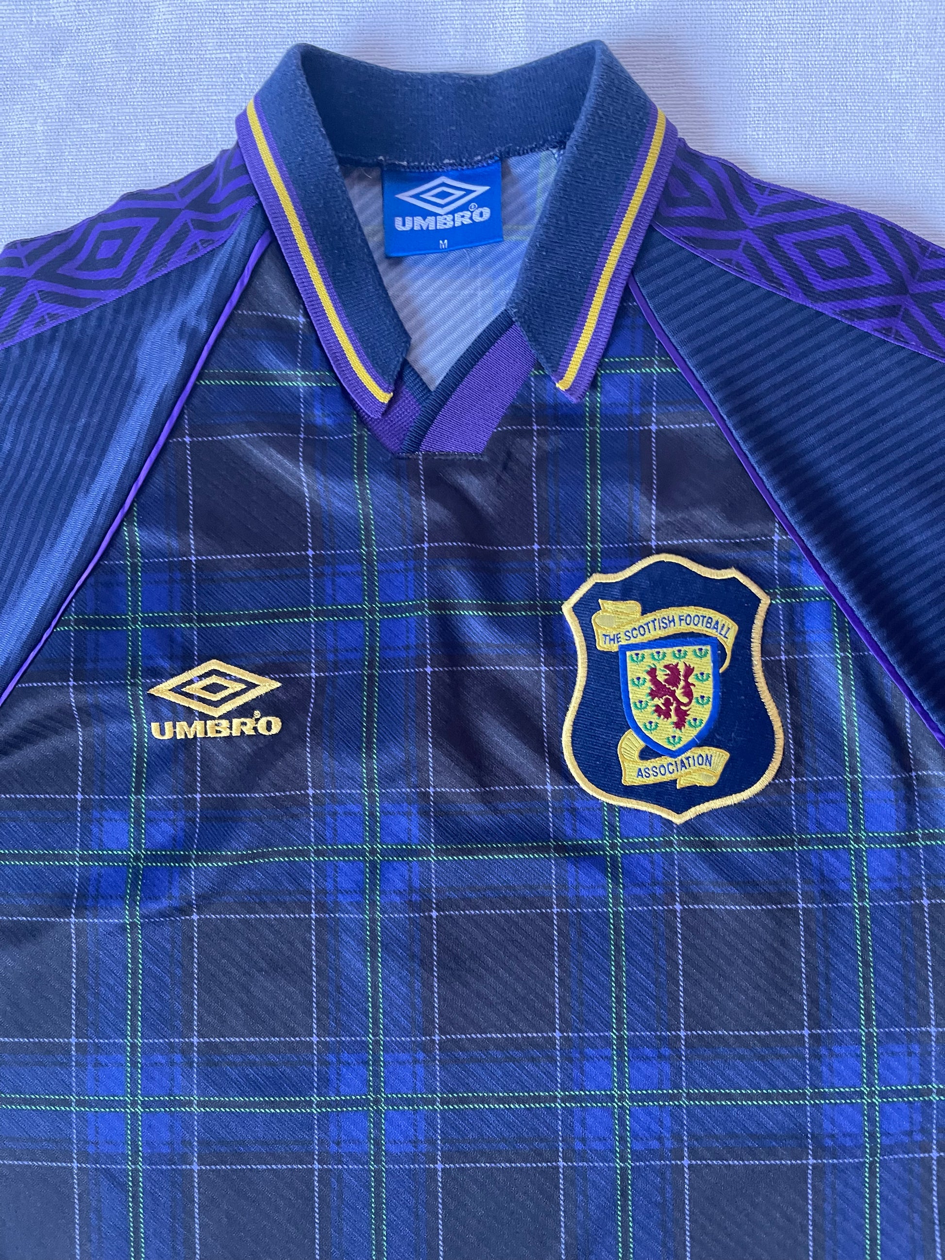 Vintage Scotland Umbro 1994-1995 Home Football Shirt Size M Blue