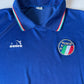 Vintage 1986-1990 Italy Italia Diadora Football Shirt Home Made in Italy Blue Size M