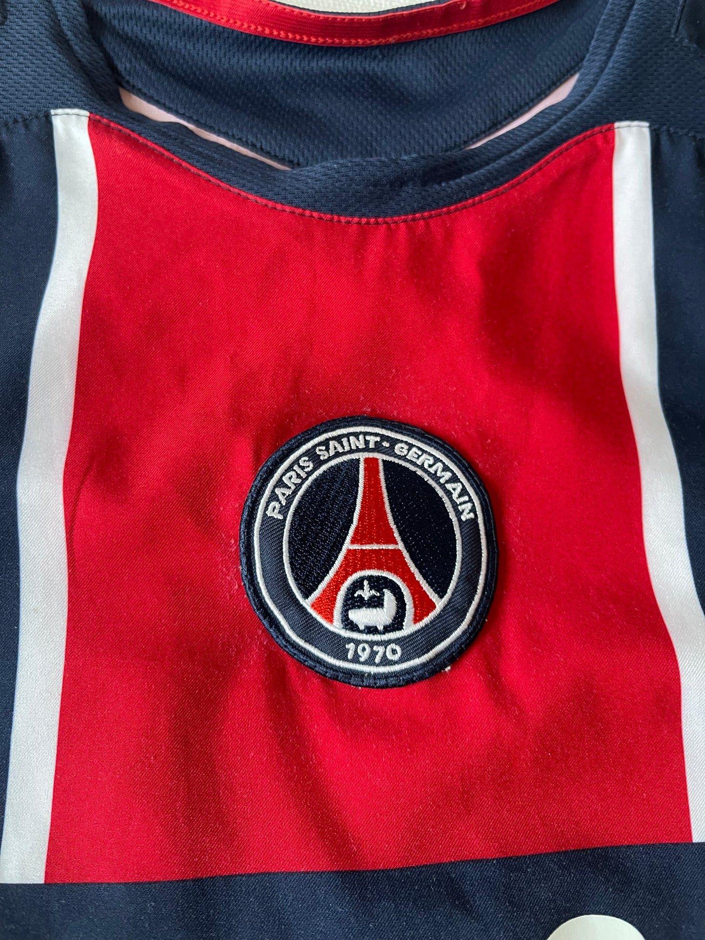 PSG Paris Saint Germain Nike Total 90 2005 - 2006 Home Football Shirt Red Blue Thomson Size L