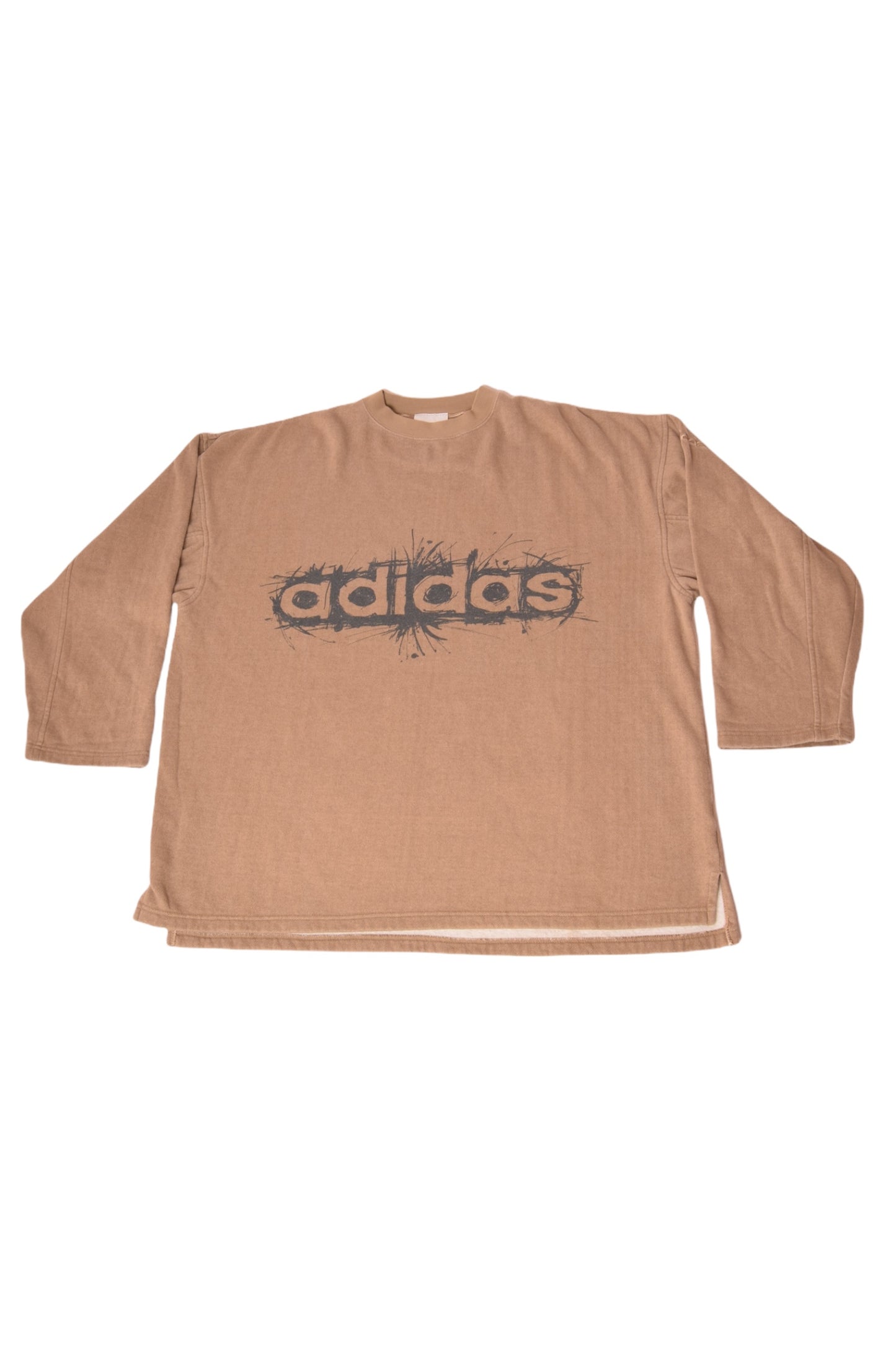 Vintage 90's Adidas Sweatshirt Crew Neck Brown Size XL-XXL