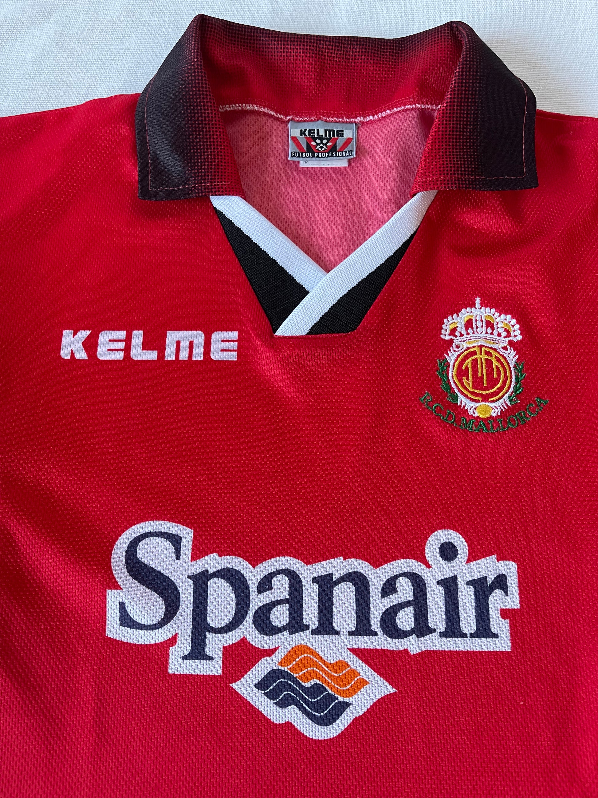 RCD Mallorca Kelme 1997 - 1999 Home Football Shirt Spanner Red Size L Made in Spain