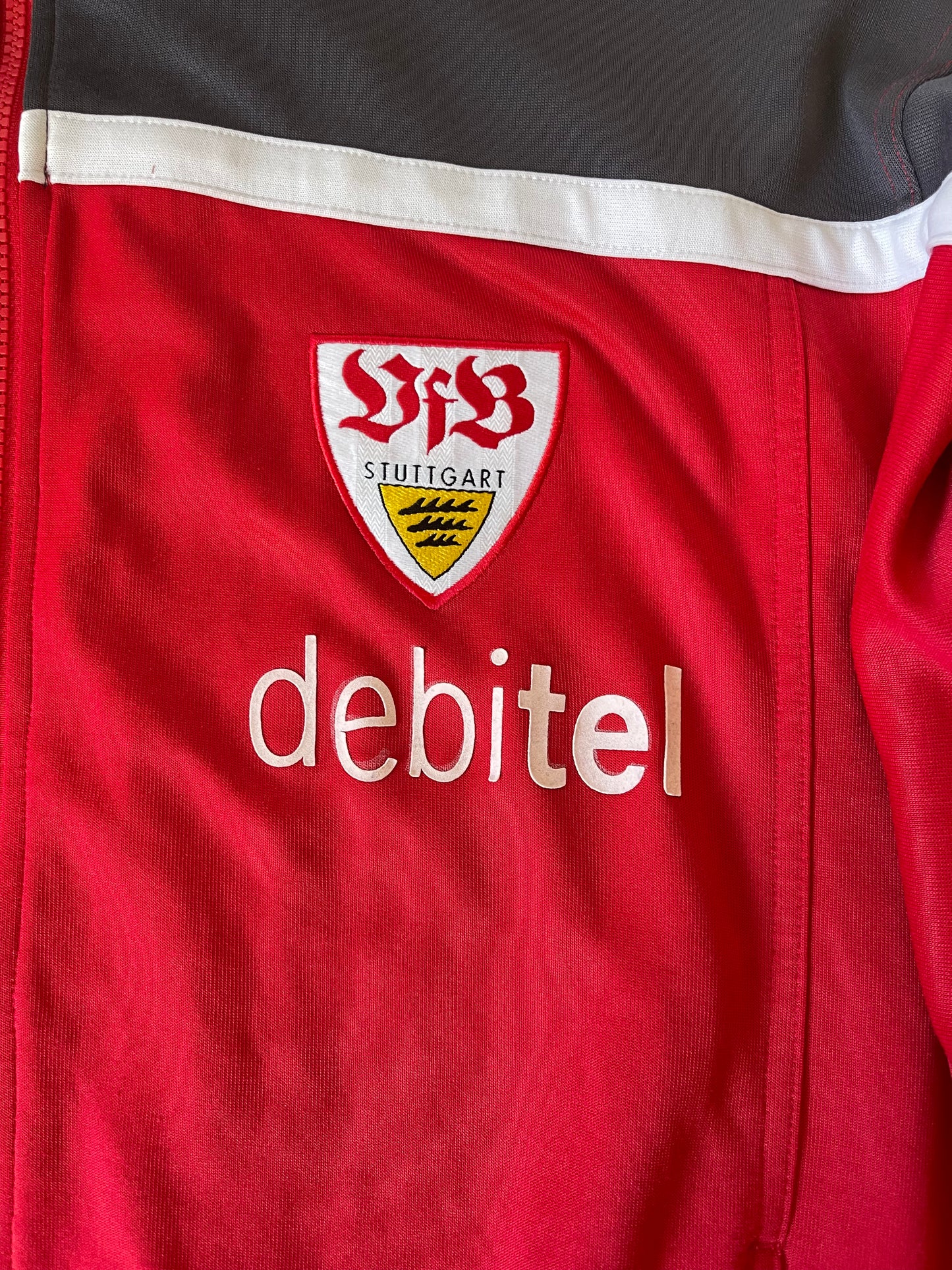 VFB Stuttgart Adidas 2000 - 2001 Football Jacket Size L Red Grey White
