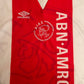 Vintage Ajax Umbro 1995-1996 Home Football Shirt Red White Size XL Made in England Abn Amro