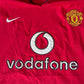 Manchester United Nike 2002 2003 2004 Home Football Shirt Red Vodafone Size L