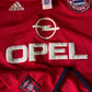Vintage Bayern Munchen Munich Adidas Football Shirt Home 1999 - 2001 Size XXL Red Blue Opel