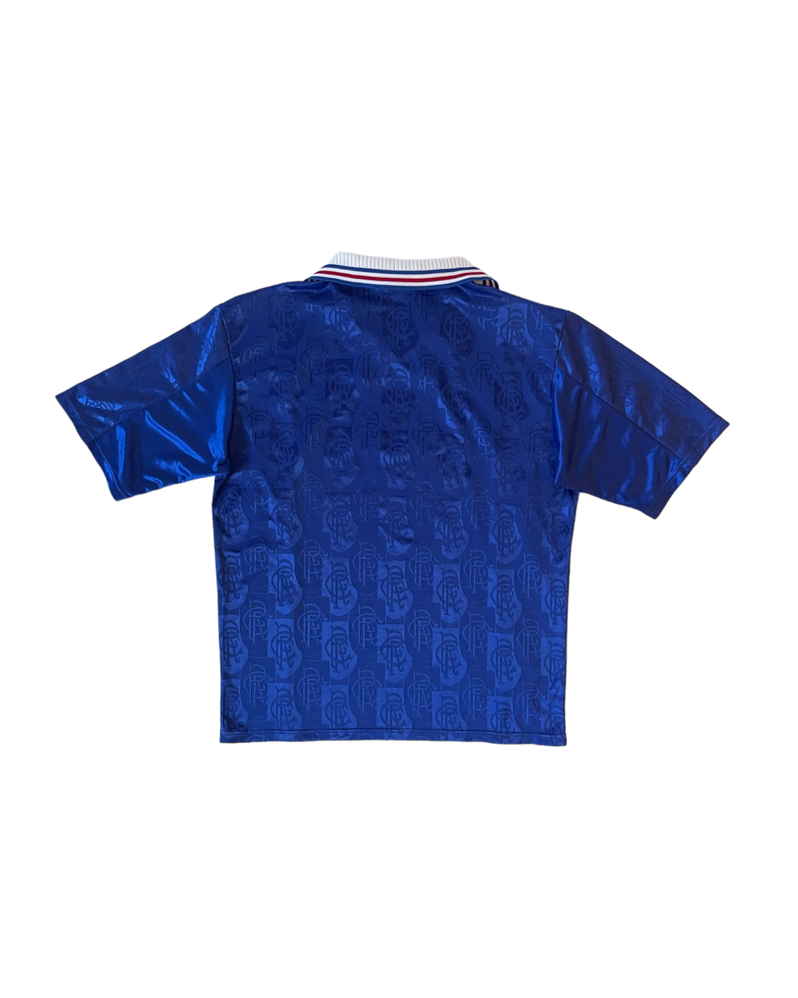 Vintage Glasgow Rangers FC Adidas 1996 - 1997 Home Football Shirt Size L Blue White Red Made in UK McEwan's Lager