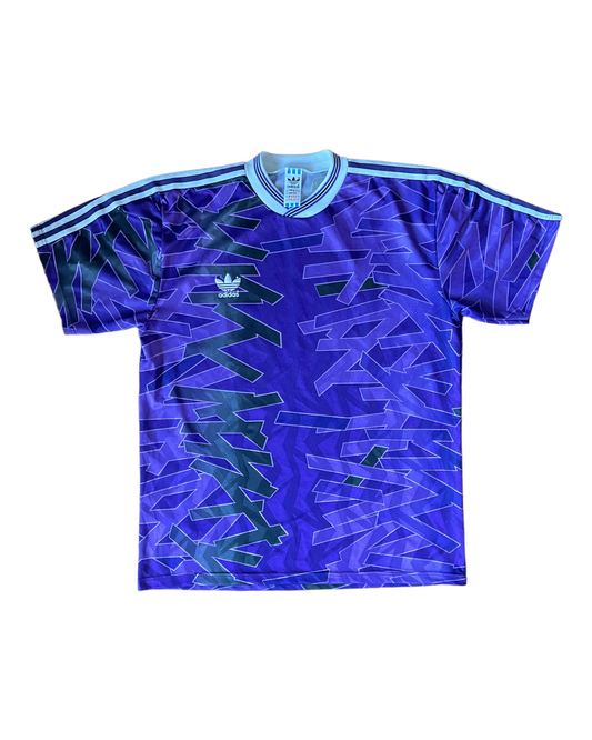Vintage Adidas Schalke 1992 - 1993 Template Home Football Shirt Blue Size L Made in UK
