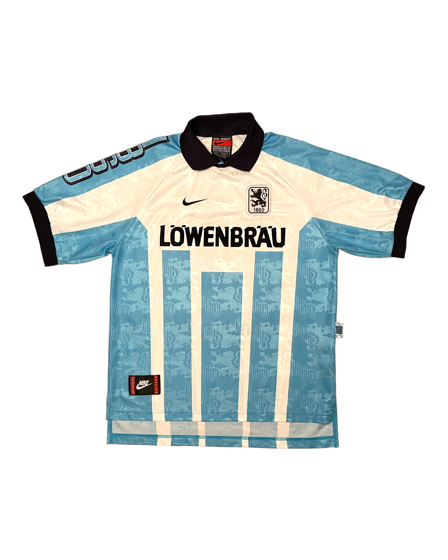 TSV München Munich 1860 Nike Premier 1996 - 1997 Home Football Shirt Size M Lowenbrau White Blue