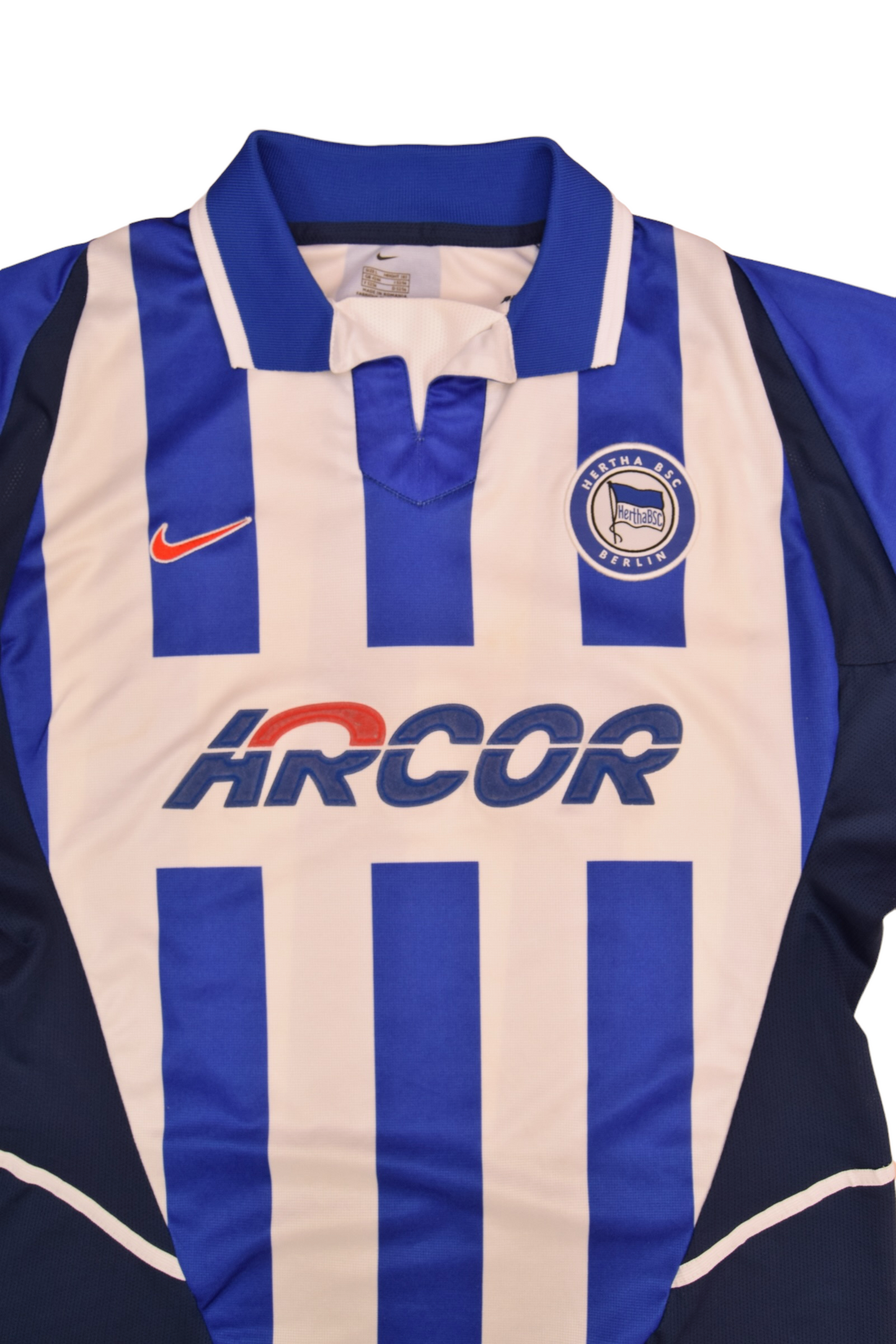 Hertha Berlin BSC Nike 2002 2003 2004 Home Football Shirt Blue White Arcor Size L Dri Fit