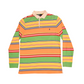 Vintage Ralph Lauren Polo Shirt Pique Rugby Multi Colours With Stripes Size L