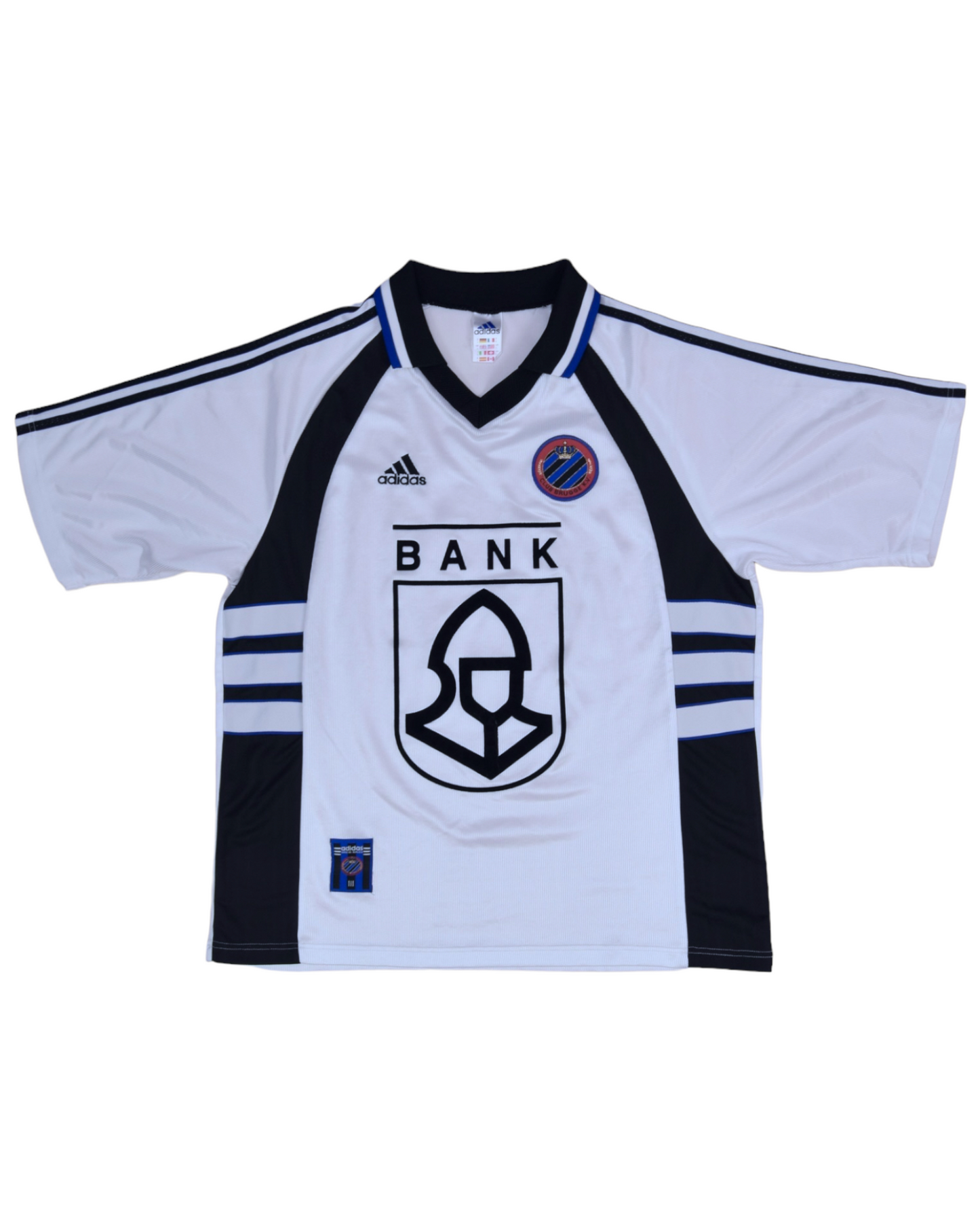 Vintage Club Brugge KV Adidas 1998-1999 Away Football Shirt Size L Made in UK White