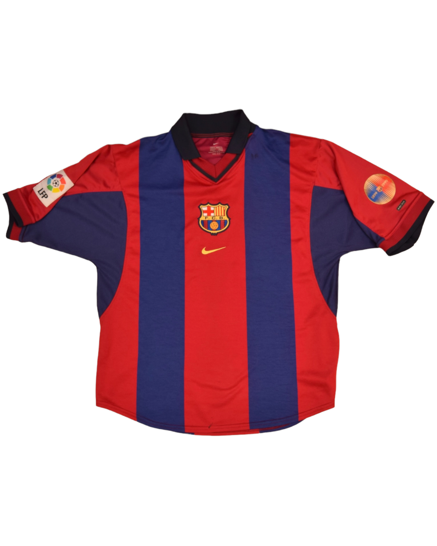 FC Barcelona Nike 1999 - 2000 - 2001 Home Football Shirt Size M DRI FIT Red Blue Made in UK