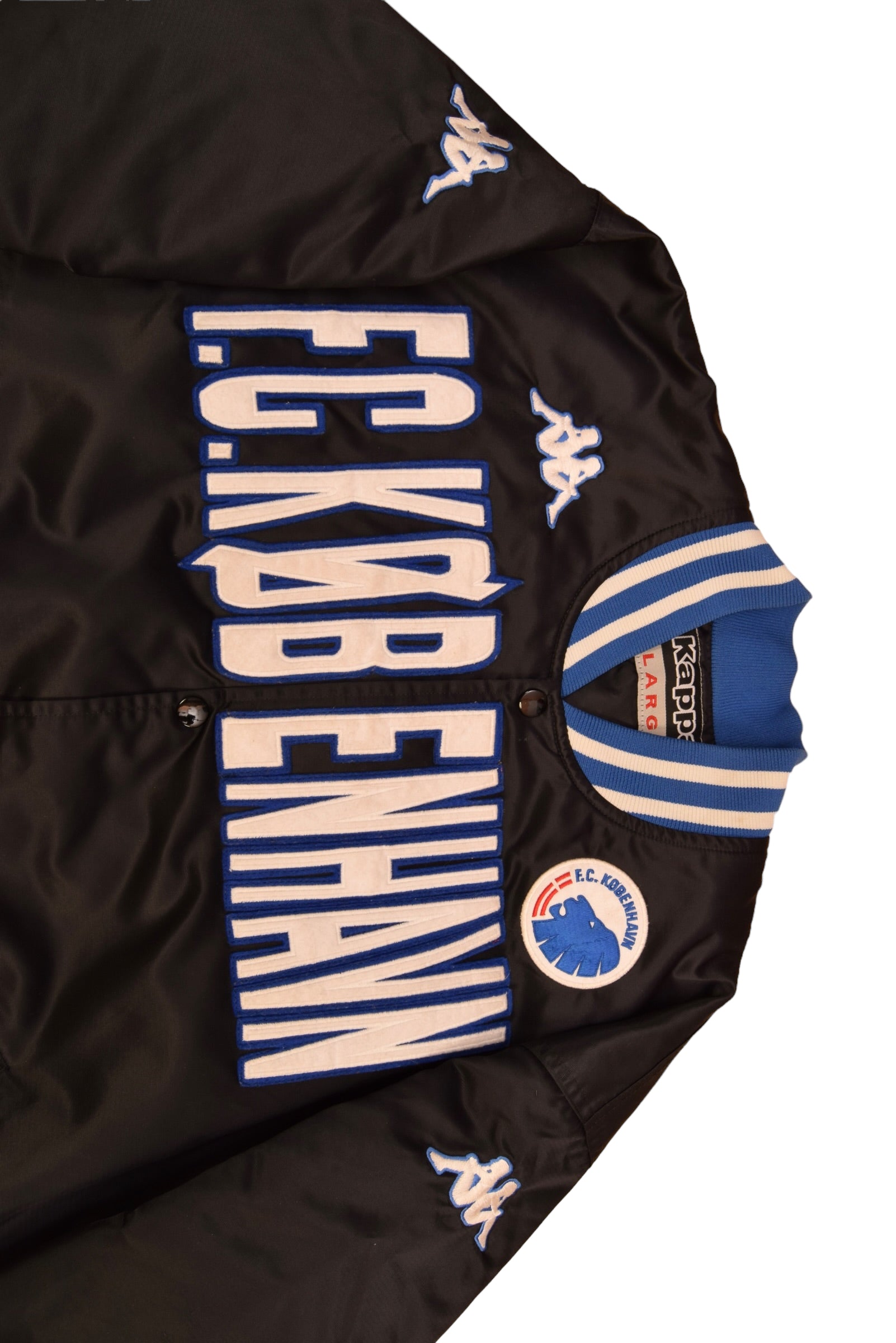 FC Copenhagen FC København Kappa 2010 - 2011 Varsity Bomber Jacket College Baseball Size L Black 