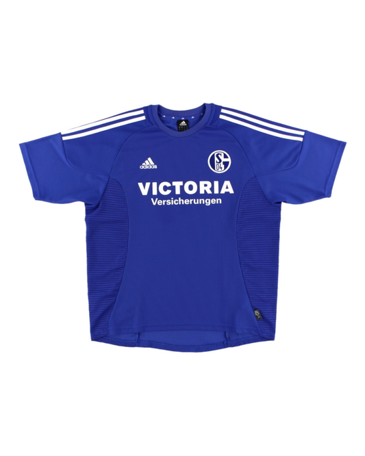 Schalke 04 Gelsenkirchen Adidas 2002 2003 2004 Home Football Shirt Blue Size XL Made in Italy ClimaLite Victoria Versicherungen
