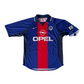 Vintage PSG Paris Saint Germain Nike 2000-2001 Home Football Shirt Opel Made in UK Size L Dri - Fit