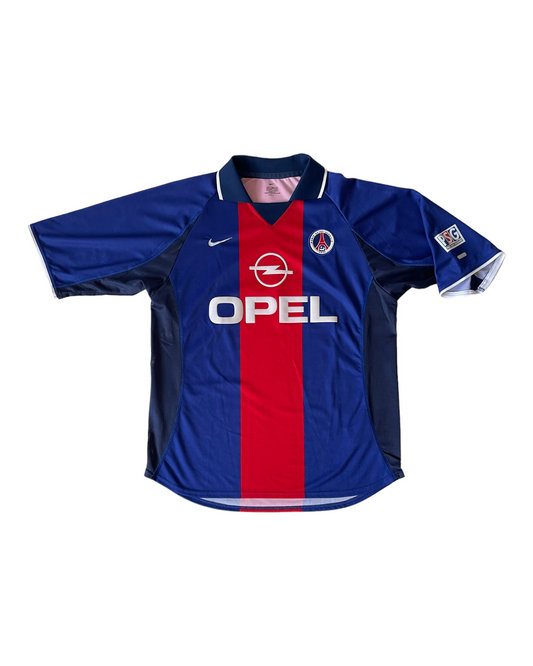 Vintage PSG Paris Saint Germain Nike 2000-2001 Home Football Shirt Opel Made in UK Size L Dri - Fit