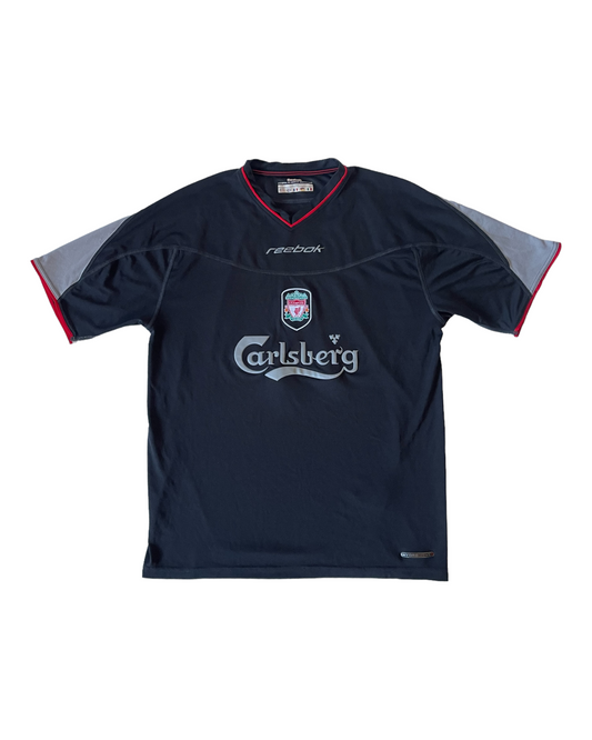Liverpool Reebok 2002-2003 Away Football Shirt Carlsberg Black Size L HidroMove