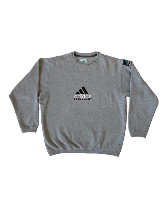 Vintage 90's Adidas Equipment Sweatshirt Grey Size M - L Heavy Cotton