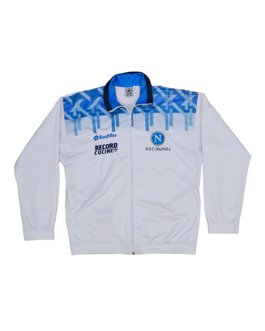 Vintage SSC Napoli Lotto Calcio Italia 1994 1995 1996 Jacket Record Cucine White Blue Size M