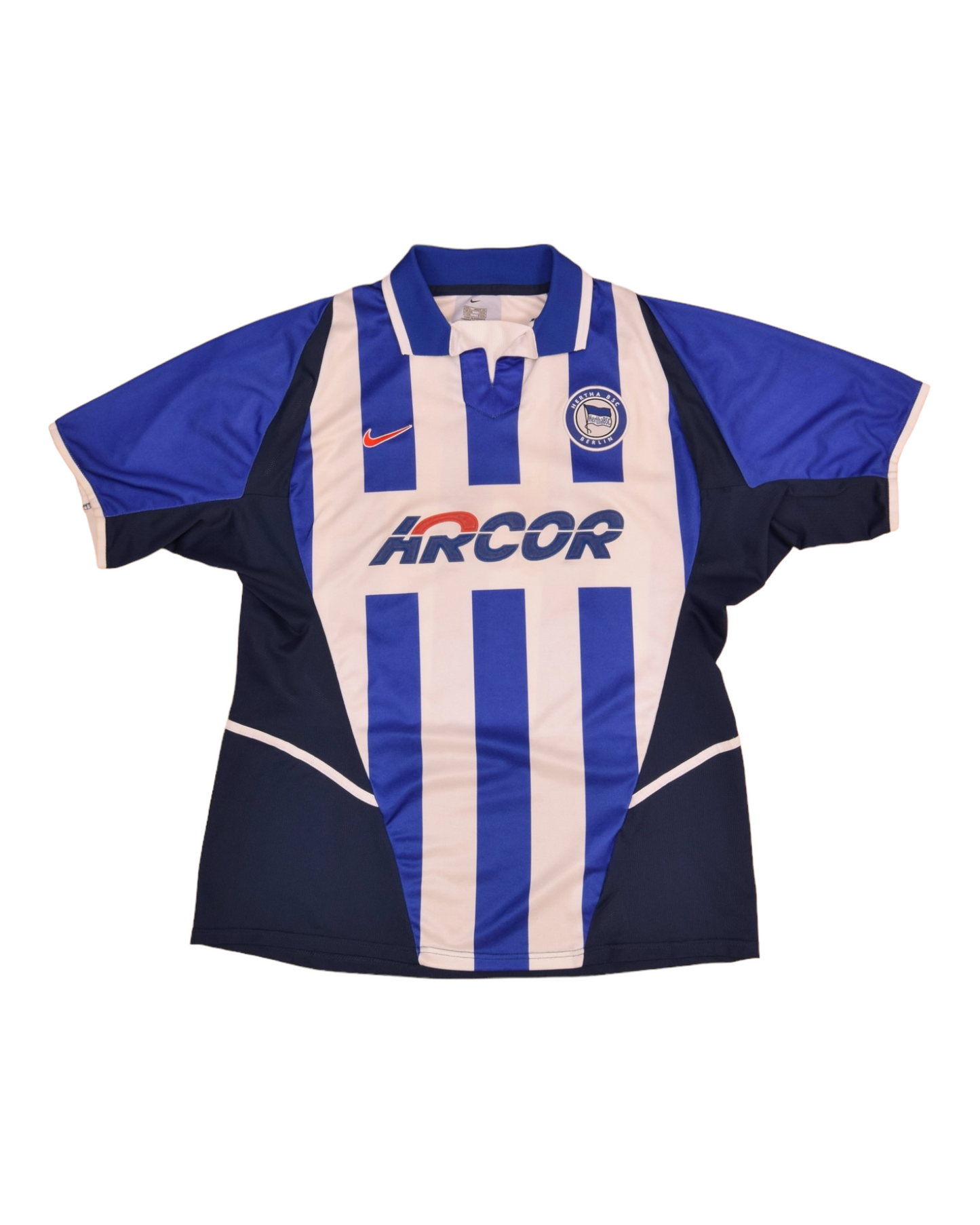 Hertha Berlin BSC Nike 2002 2003 2004 Home Football Shirt Blue White Arcor Size L Dri Fit