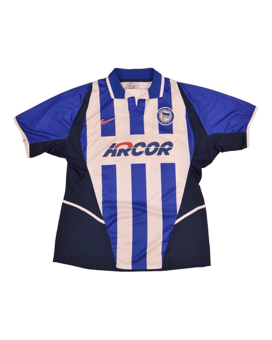 Hertha Berlin BSC Nike 2002 2003 2004 Home Football Shirt Blue White Arcor Size L Dri Fit