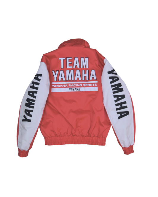 Vintage Yamaha Racing Sports Team Jacket Made in Japan Size M Red White