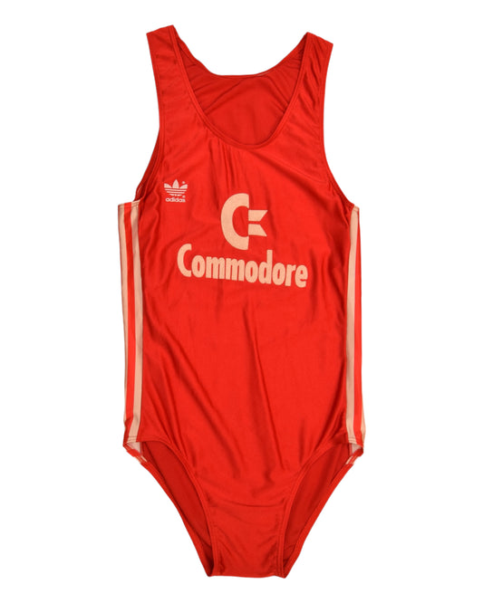 Bayern München Munich 80's Swimsuit Swimwear Made in West Germany Red Commodore Size S - M