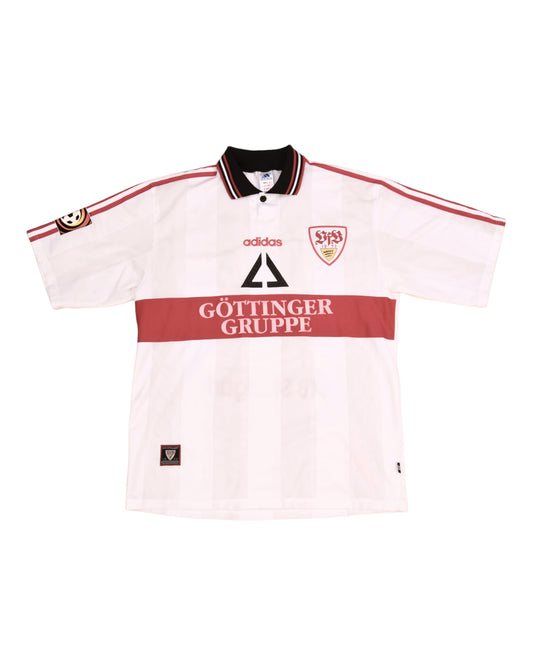 Vintage VFB Stuttgart Adidas Home Football Shirt 1996 - 1997 White Red Size XL
