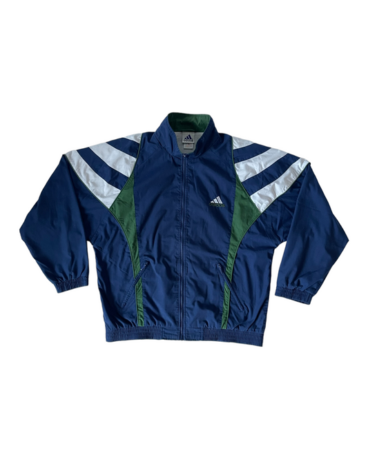 Vintage 90's Adidas Jacket Blue Green White Size L - XL
