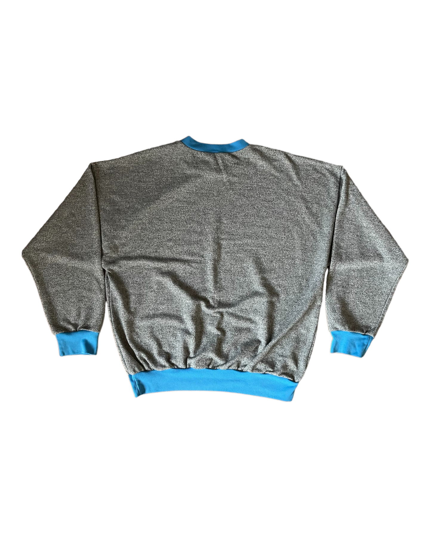 Vintage Adidas Sweatshirt Crew Neck Grey Blue Made in Singapore Size XL - XXL
