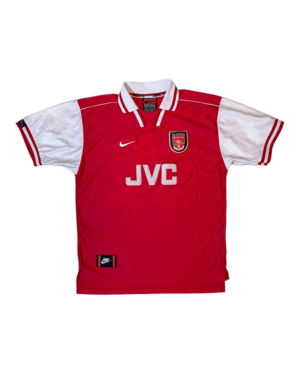 Arsenal FC Nike Premier 1996-1997 Home Football Shirt JVC Red