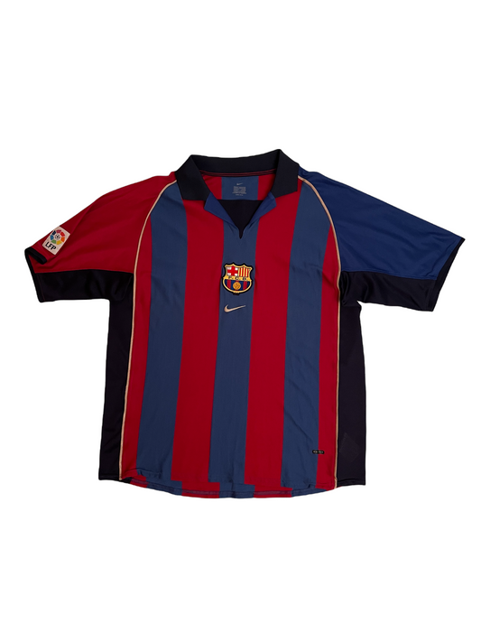 FC Barcelona Nike 2001-2002 Home Football Shirt Red Blue Dri Fit Size M-L