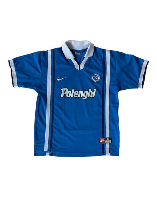 Vintage Societa Sportiva Calcio Napoli Naples Nike 1997 - 1998 Home Football Shirt Blue Polenghi Size M Mede in UK