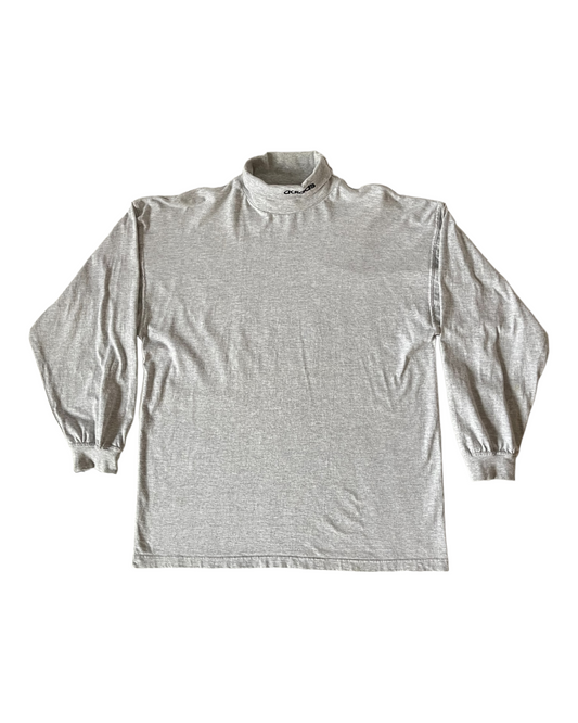 Vintage 90's Adidas Turtleneck / Roll-Neck Grey Size L 100%Cotton