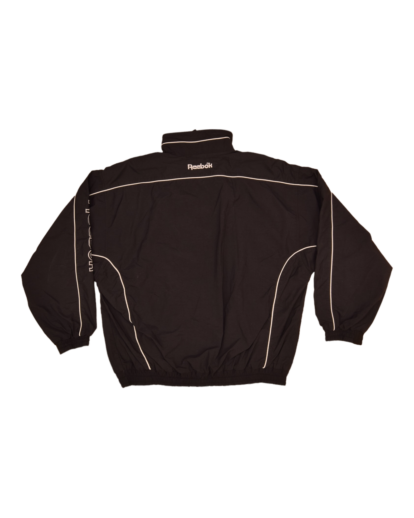 Vintage 90's Reebok Jacket Shell Size XL Black Big Logo
