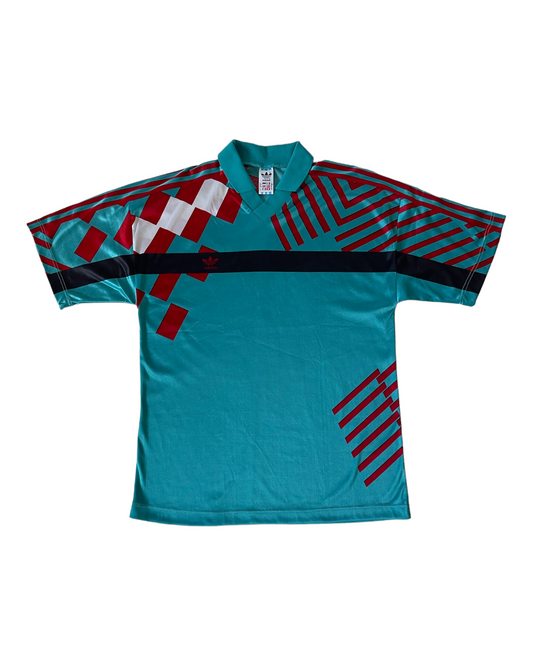 Vintage Adidas Football Shirt 1991 Russia Soviet Union Template Size M Made in Yugoslavia Turquoise Black White Red