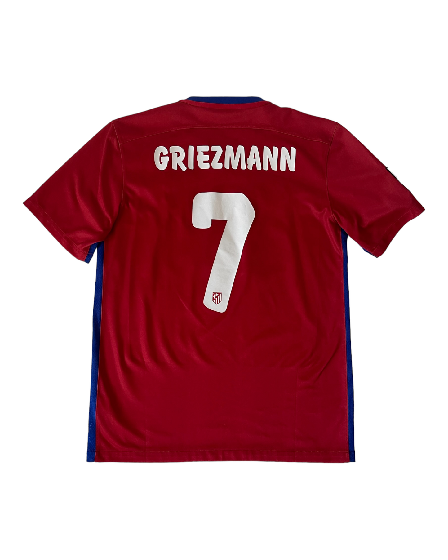 Atletico Madrid Antoine Griezmann Nike 2015 - 2016 Home Football Shirt Trade Online + 500 Size M Red White Blue Dri-Fit