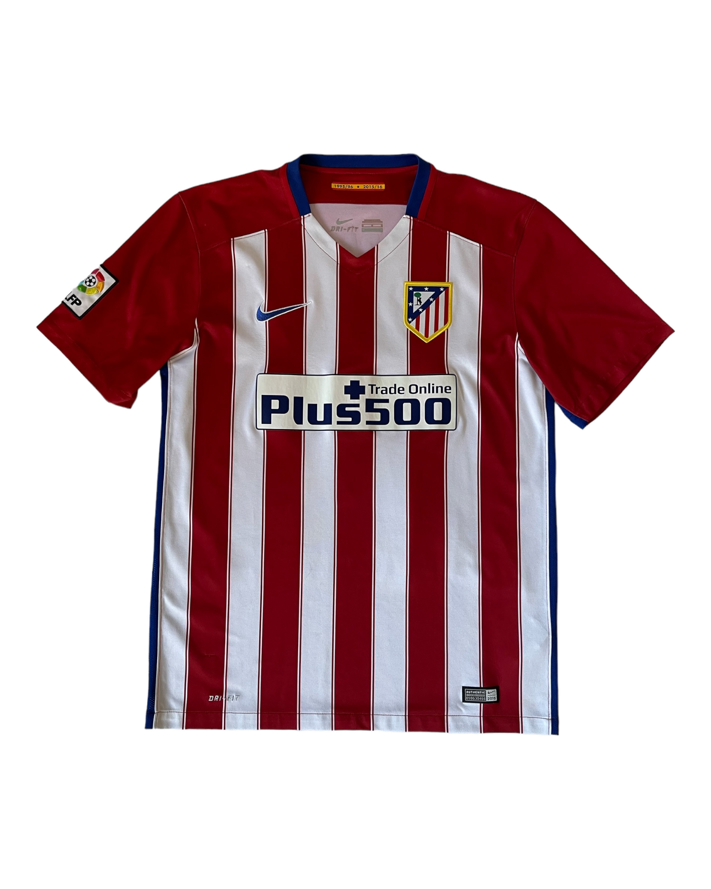 Atletico Madrid Antoine Griezmann Nike 2015 - 2016 Home Football Shirt Trade Online + 500 Size M Red White Blue Dri-Fit