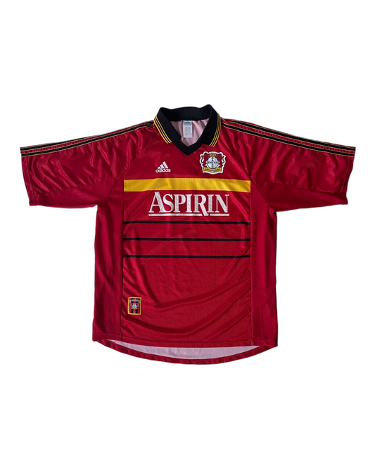 Bayer Leverkusen 1904 Adidas 1998-1999 Home Football Shirt Size XL Red Aspirin