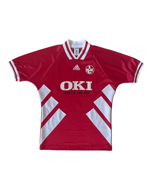 Vintage FCK Kaiserslaurten Adidas Equipment 1994-1995 Home Football Shirt Size S-M Red Oki Druker und Fax