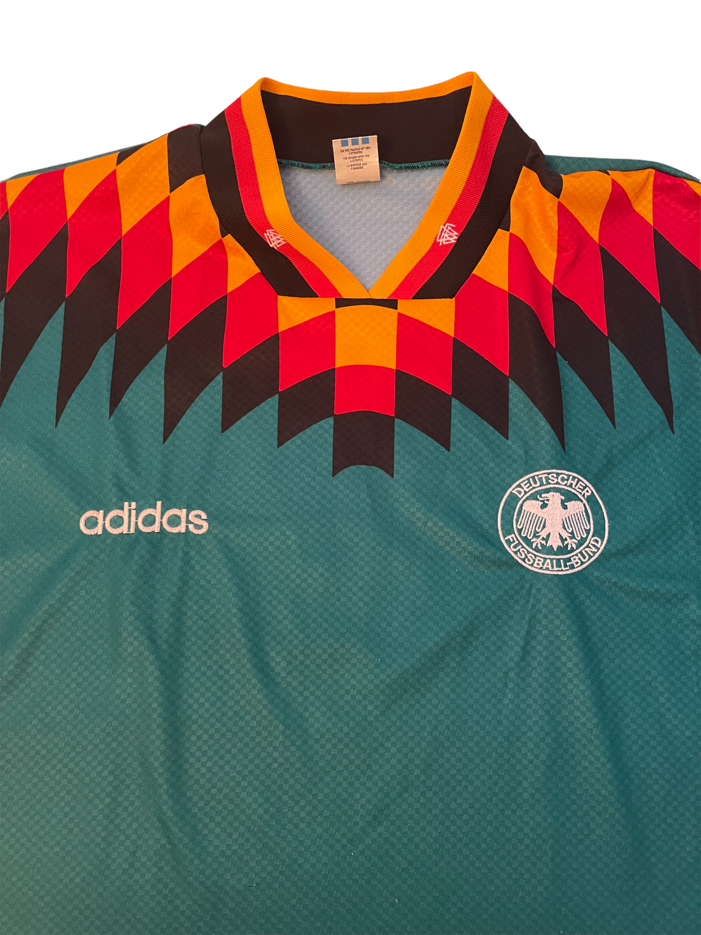 Vintage Germany Deutschland Adidas 1994-1995 Away Football Shirt Green Size L No 7