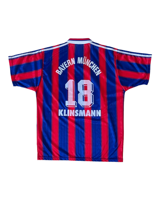 Bayern Munchen Munich Jürgen Klinsmann Adidas 1995 - 1997 Home Football Shirt  #18 Opel Red Blue Size L Made in England