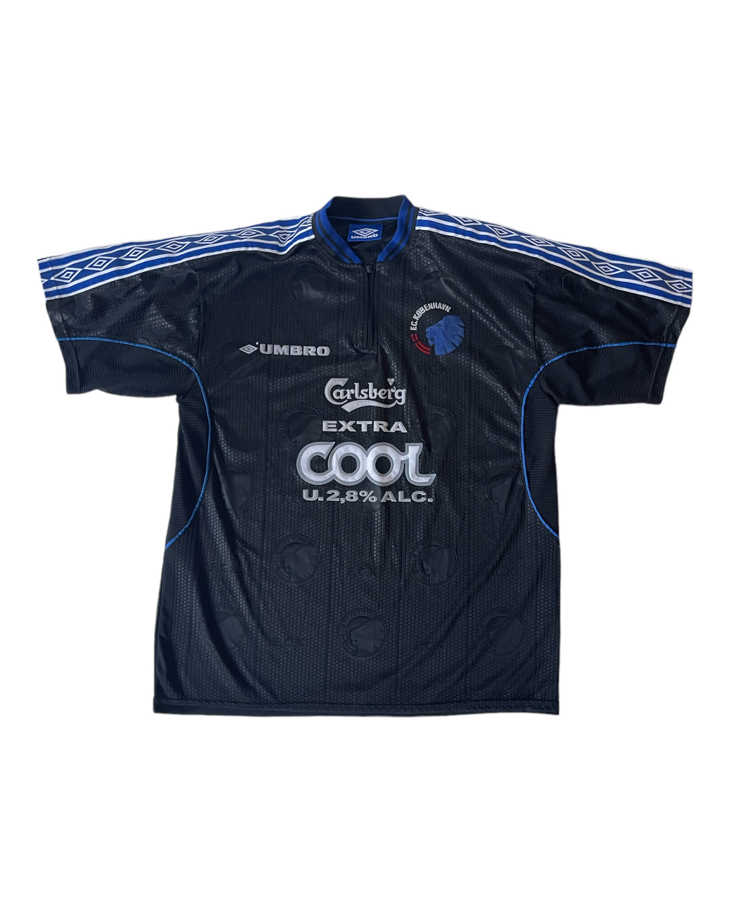 FC Copenhagen København Umbro Away Football Shirt 1999-2000 Black Carlsberg Extra Cool Size L