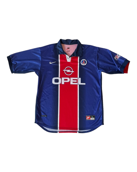 PSG Paris Saint Germain Nike 1998 - 1999 Home Football Opel Shirt Size L Made in UK Red Blue