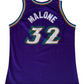 Vintage Utah Jazz Karl Malone Champion #32 Away Jersey NBA Basketball 1996 - 2003 Purple Blue White Green Size XXL