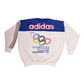 Vintage Adidas Take Off Sweatshirt Crew Neck XI Olympic Winter Game Sapporo '72 Olympiques D'Hiver 6/18Fevrier 1968 Grenoble France Size M White Red Blue