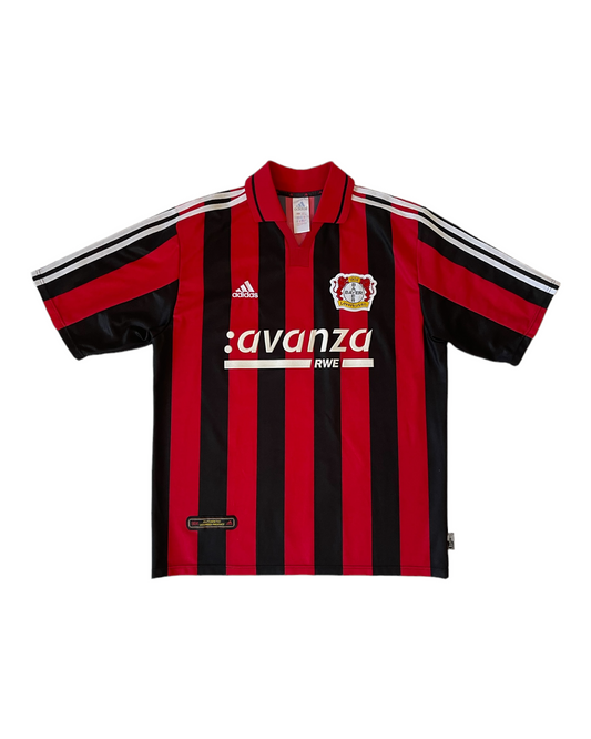 Bayer Leverkusen Adidas 2000-2001 Home Football Shirt Avanza RWE Made in Italy Red Black