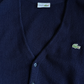 Vintage 80's Lacoste Cardigan Made in France Navy Blue 100% Wool