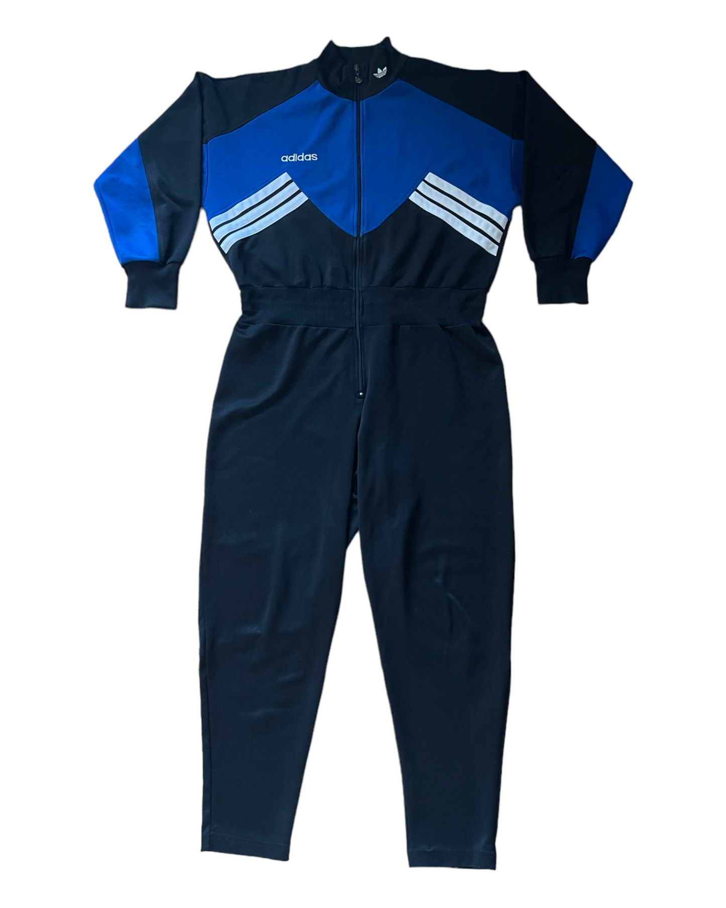 Vintage 90's Adidas Jumpsuit Blue Black Size L 